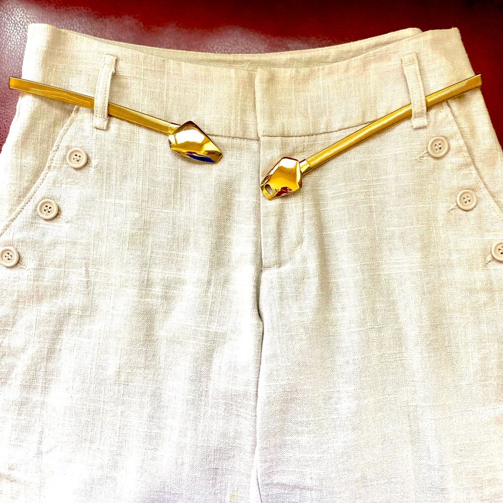 Gold Metal Adjustable BELT front asymmetrical shape clasp  stretch